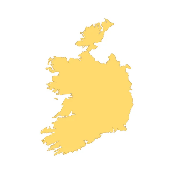 Irlande Carte Élément Ligne Couleur Frontière Pays — Image vectorielle
