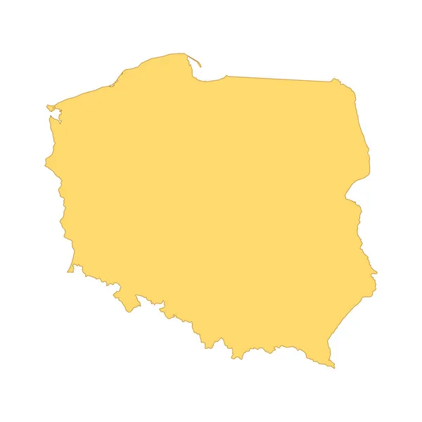 Polonia Mapa Elemento Línea Color Frontera Del País — Vector de stock