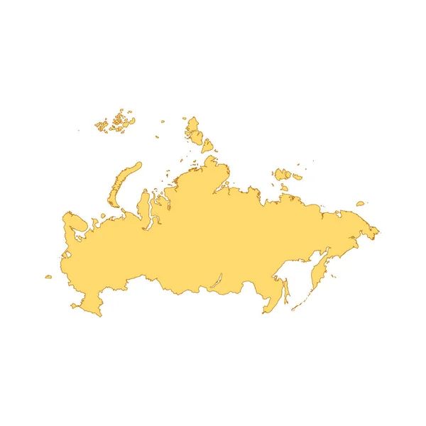 Rusia Mapa Elemento Línea Color Frontera Del País — Vector de stock