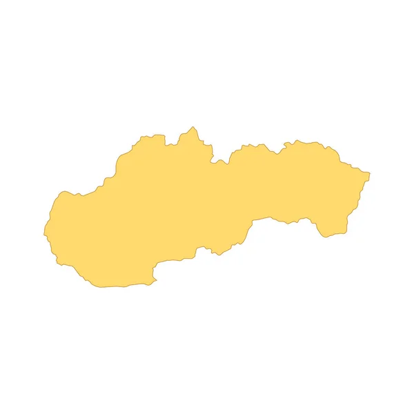 Eslovaquia Mapa Elemento Línea Color Frontera Del País — Vector de stock