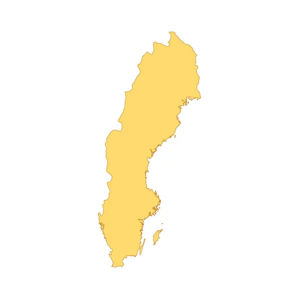 Schweden Karte Farbe Linie Element Grenze Des Landes — Stockvektor