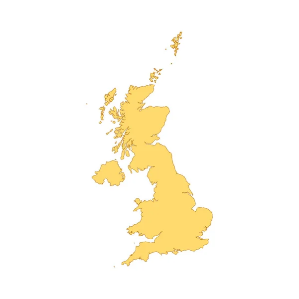 Royaume Uni Carte Élément Ligne Couleur Frontière Pays — Image vectorielle