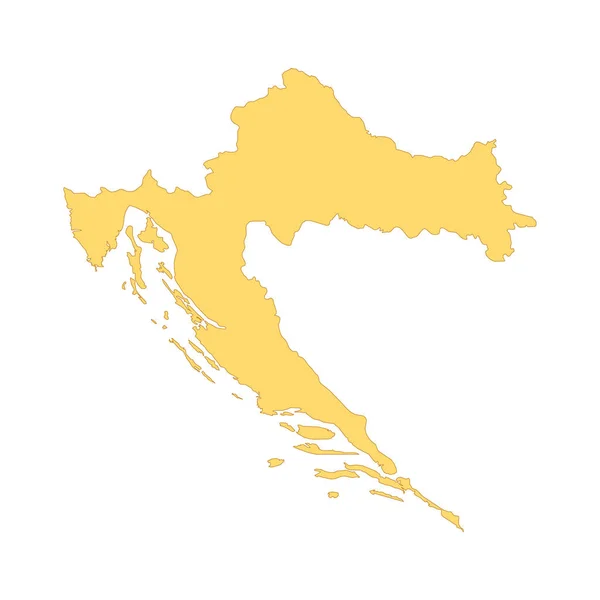 Croácia Mapa Cor Elemento Linha Fronteira País —  Vetores de Stock