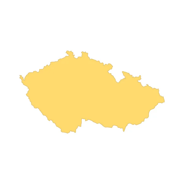 Çek Cumhuriyeti Haritası Renk Çizgisi Elementi Ülkenin Sınırı — Stok Vektör
