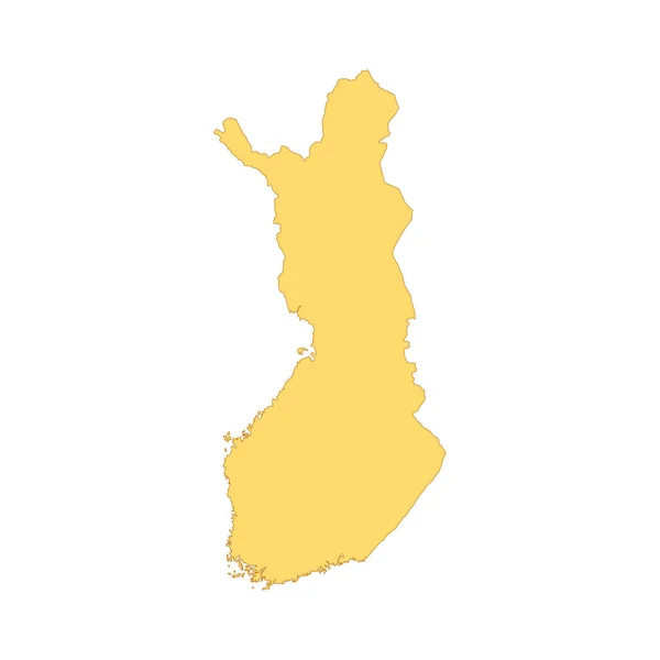 Finlandia Mapa Elemento Línea Color Frontera Del País — Vector de stock