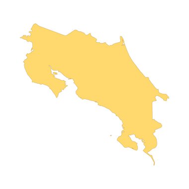 Kosta Rika haritası renk çizgisi. Ülkenin sınırında. UI UX GUI tasarım elemanı. Düzenlenebilir vuruş.