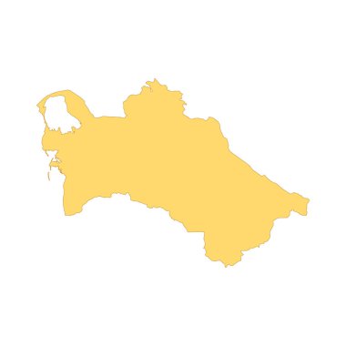 Türkmenistan haritası renk çizgisi elemanı. Ülkenin Sınırı. 