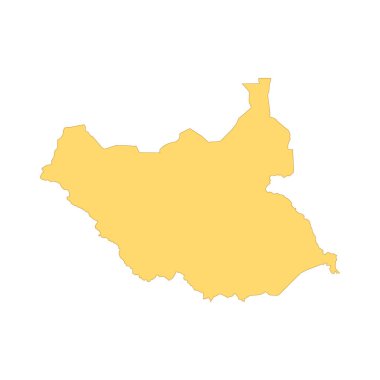 Güney Sudan haritası renk çizgisi elementi. Ülkenin Sınırı. 