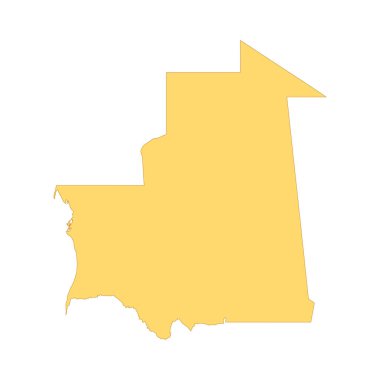 Moritanya haritası renk çizgisi elementi. Ülkenin Sınırı. 