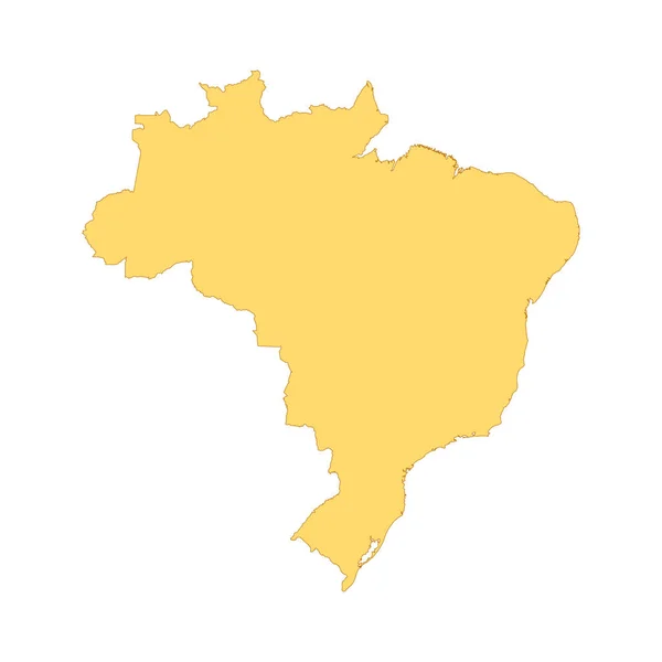 Brasil Mapa Elemento Línea Color Frontera Del País Elemento Diseño — Vector de stock