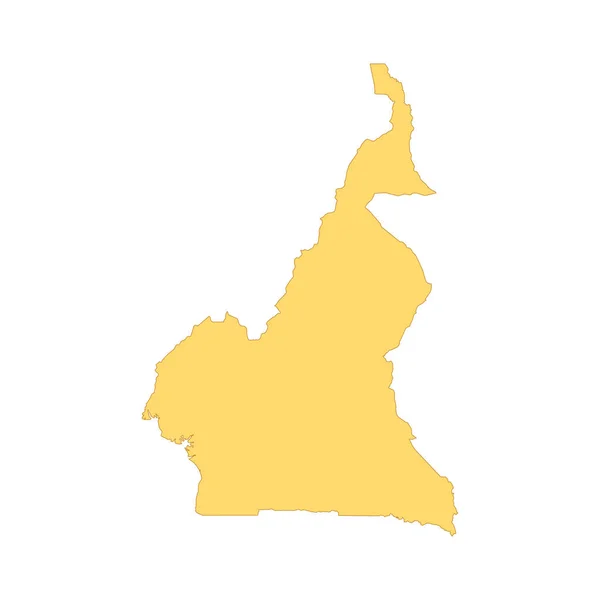 Camerún Mapa Elemento Línea Color Frontera Del País Elemento Diseño — Vector de stock
