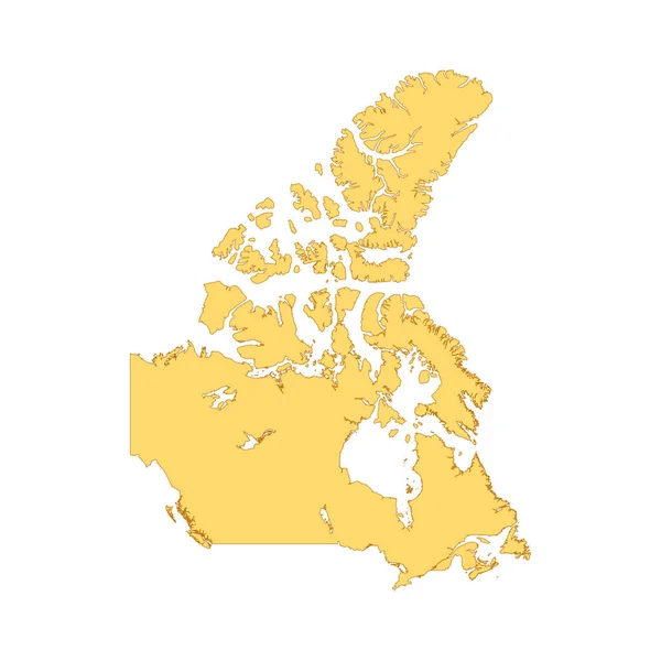 Canada Kaart Kleur Lijn Element Grens Van Het Land Gui — Stockvector