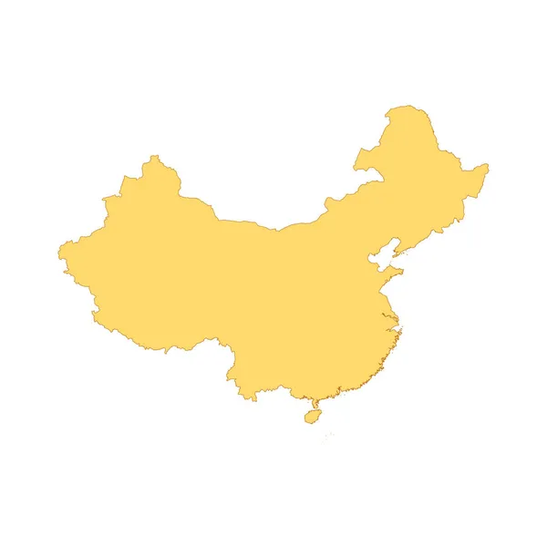 China Mapa Elemento Línea Color Frontera Del País Elemento Diseño — Vector de stock