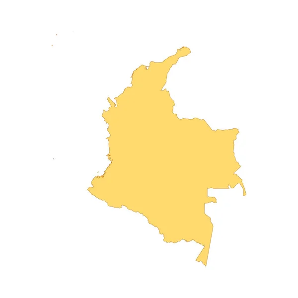 Colombia Mapa Elemento Línea Color Frontera Del País Elemento Diseño — Vector de stock