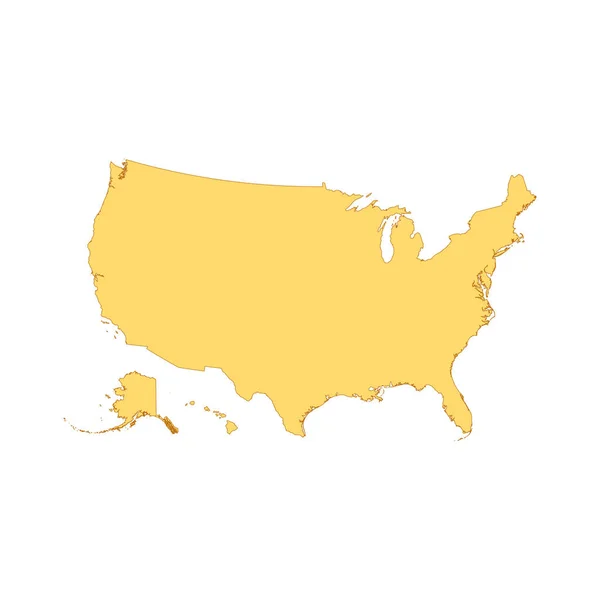 Usa Karte Farbe Linie Element Grenze Des Landes — Stockvektor