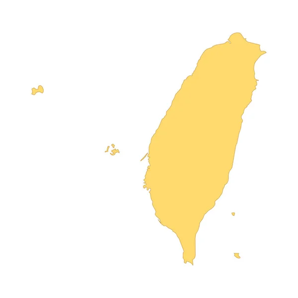 Цветовая Линия Карты Тайваня Граница Страны — стоковый вектор