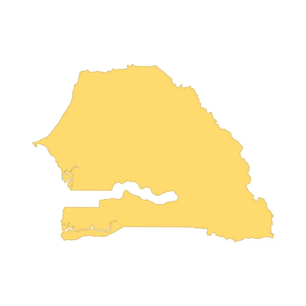 Senegal Kaart Kleur Lijn Element Grens Van Het Land — Stockvector