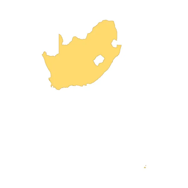 Sudáfrica Mapa Elemento Línea Color Frontera Del País — Vector de stock