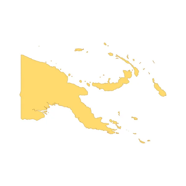 Papúa Nueva Guinea Mapa Elemento Línea Color Frontera Del País — Vector de stock
