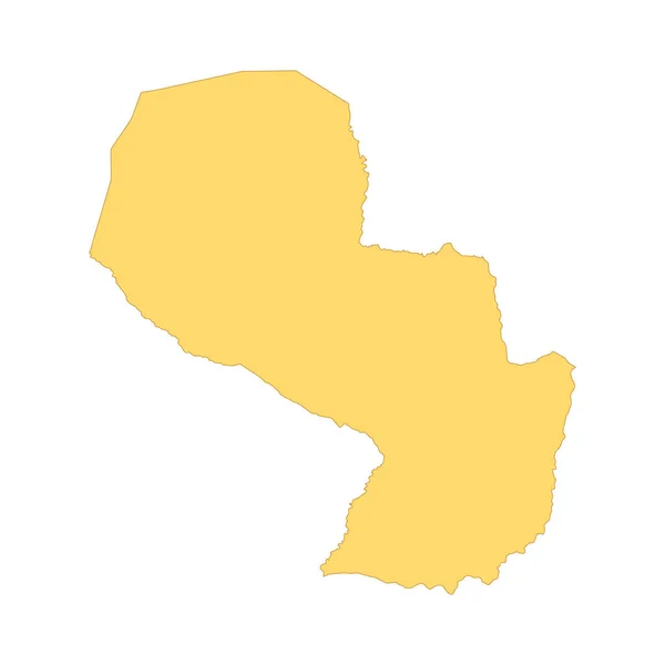 Paraguay Mapa Elemento Línea Color Frontera Del País — Vector de stock