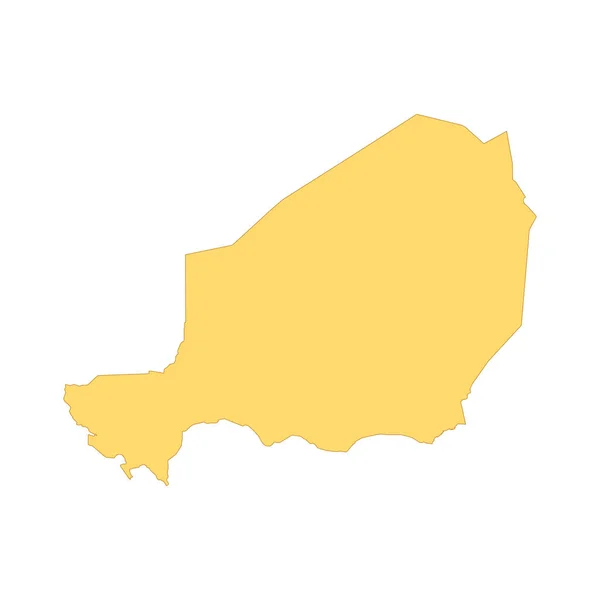 Niger Térkép Színes Vonal Elem Ország Határa — Stock Vector