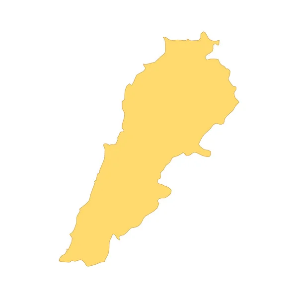Libanon Kaart Kleur Lijn Element Grens Van Het Land — Stockvector