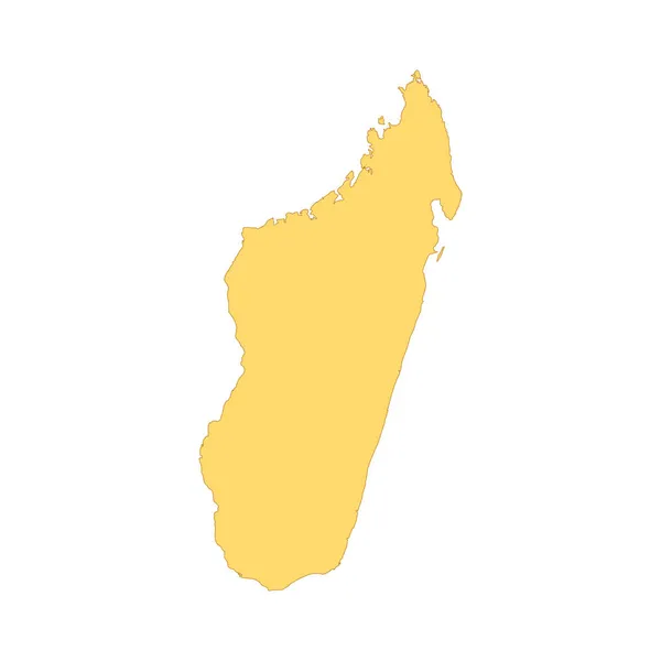 Madagaskar Karte Farbe Linie Element Grenze Des Landes — Stockvektor