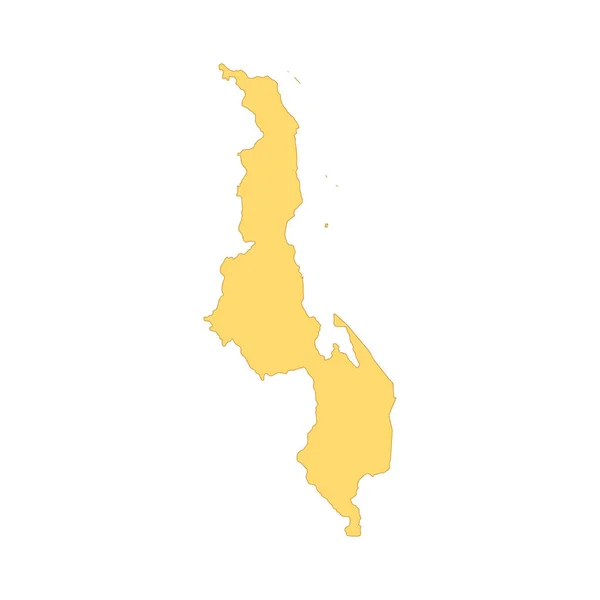 Malawi Mapa Elemento Línea Color Frontera Del País — Vector de stock