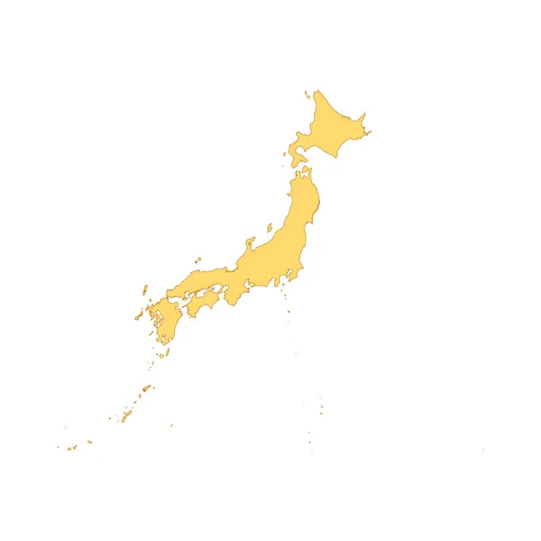 Jepang Memetakan Elemen Garis Warna Perbatasan Negara - Stok Vektor