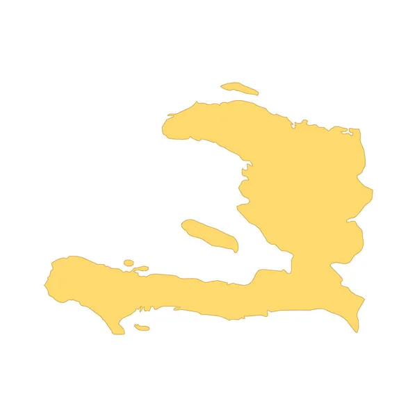Haiti Mapa Kolor Linii Element Granica Państwa — Wektor stockowy