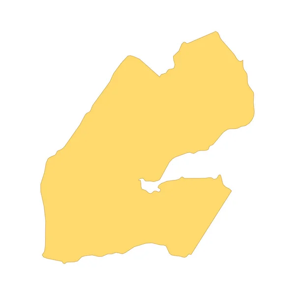 Djibouti Mapa Elemento Línea Color Frontera Del País — Vector de stock
