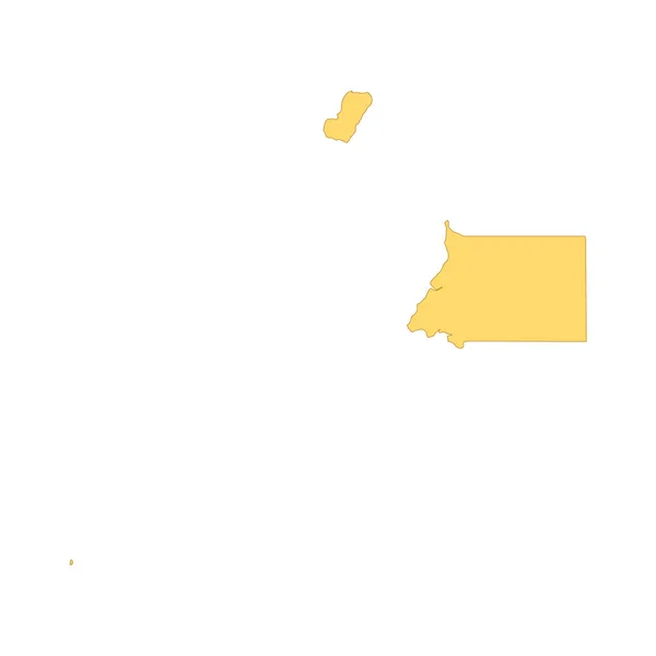 赤道几内亚地图颜色线元素。国家的边界. — 图库矢量图片