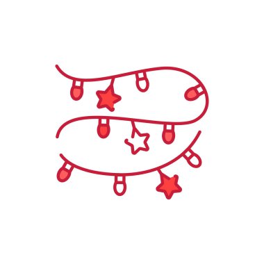 Noel çelengi renk ikonu. Parlak ışıklar. Düzenlenebilir vuruş.