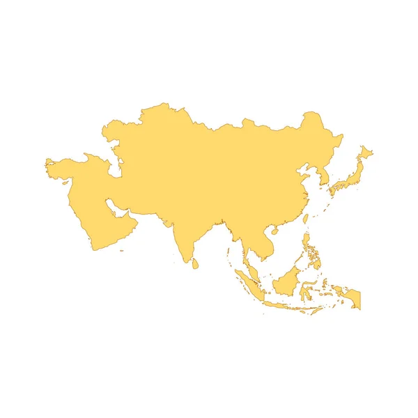 Mapa barevného prvku asijské čáry. Hranice země. — Stockový vektor