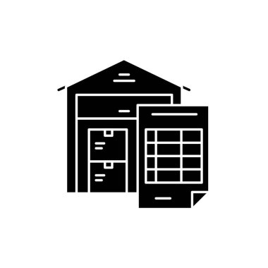 Envanter renk çizgisi simgesi. Web sayfası için piktogram, mobil uygulama, tanıtım. UI UX GUI tasarım elemanı. Düzenlenebilir vuruş.