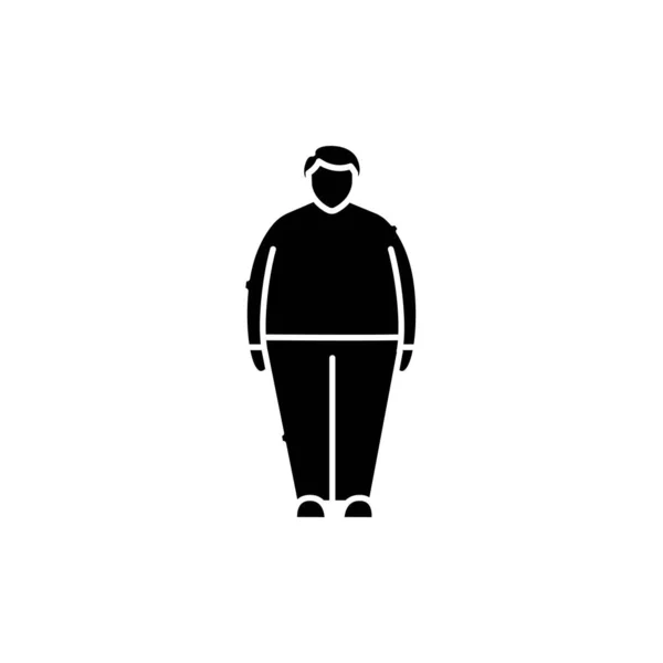 Obesity Olor Line Icon Computer Induced Medical Problem Pictogram Web — Stock Vector