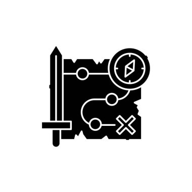 Macera oyunu renk çizgisi simgesi. Bilgisayar oyunları türleri. Web sayfası için piktogram, mobil uygulama, tanıtım. UI UX GUI tasarım elemanı. Düzenlenebilir vuruş.