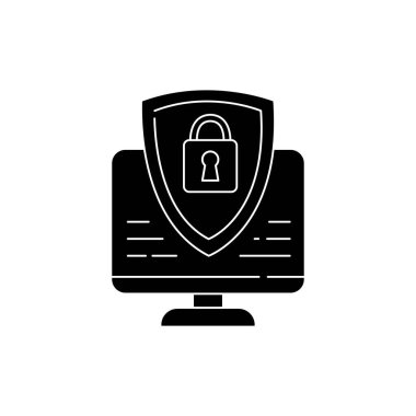 Siber güvenlik renk çizgisi simgesi. Web sayfası için piktogram, mobil uygulama, tanıtım. UI UX GUI tasarım elemanı. Düzenlenebilir vuruş.