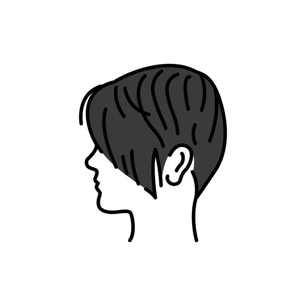 女性の短い髪の色のラインアイコン。美容業界。美容師サービス. — ストックベクタ