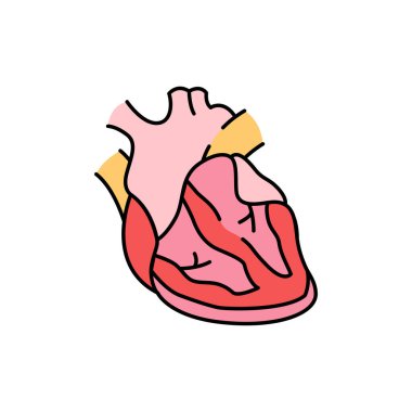 Miyokardit renk çizgisi simgesi. İnsan hastalıkları. Web sayfası, mobil uygulama, tanıtım için resim grafiği.