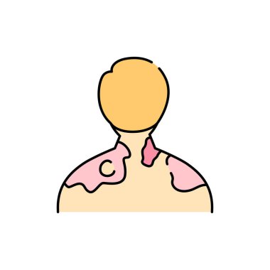 Güneş yanığı ten rengi ikonu. İnsan hastalıkları. Web sayfası, mobil uygulama, tanıtım için resim grafiği.