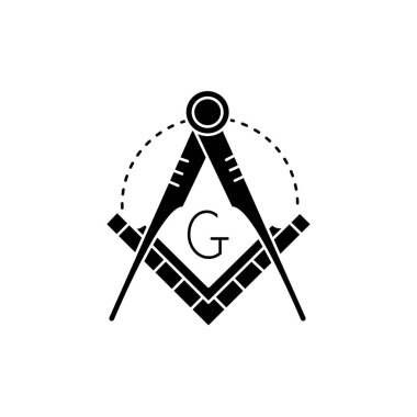 Masonic lodge symbol color line icon. Isolated vector element. Outline pictogram for web page, mobile app, promo clipart