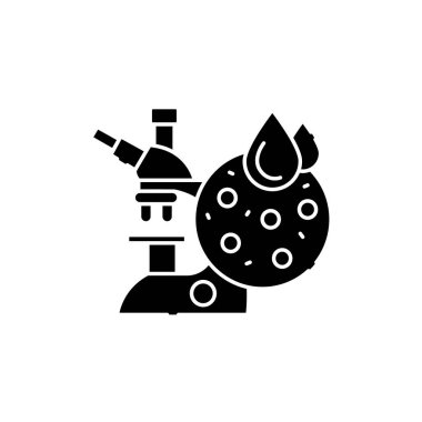 Mikroskop araştırma çizgisi renk simgesi. Diyabet. Tıbbi ekipman konsepti. Vejetaryen yaşam tarzı. Düzenlenebilir vuruş.