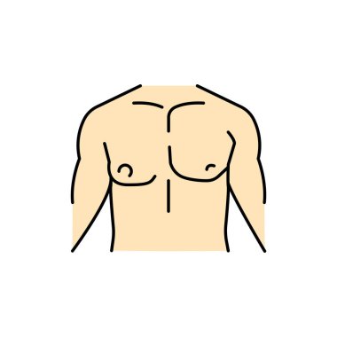 Göğüs jinekoloğu renk çizgisi simgesi. İnsan hastalıkları. Web sayfası, mobil uygulama, tanıtım için resim grafiği.