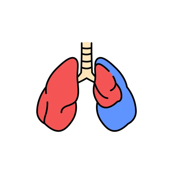 Pneumothorax Kolor Linii Ikona Ludzkie Choroby Piktogram Dla Strony Internetowej — Wektor stockowy