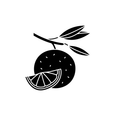 Citrus renk çizgisi simgesi. Temel yağlar meyve tohumları. Web sayfası için piktogram, mobil uygulama, tanıtım. UI UX GUI tasarım elemanı. Düzenlenebilir vuruş.