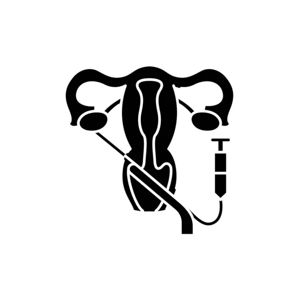 Transvaginale Oozyten-Retrieval-Olor Line-Symbol. Schwangerschaft. Piktogramm für Webseite, mobile App, Promo. — Stockvektor