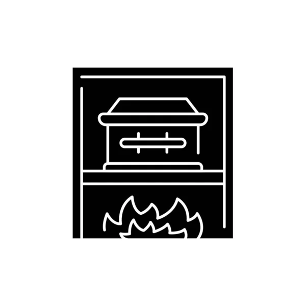 Crematorium lijn kleur pictogram. Godsdienst. Teken voor webpagina — Stockvector