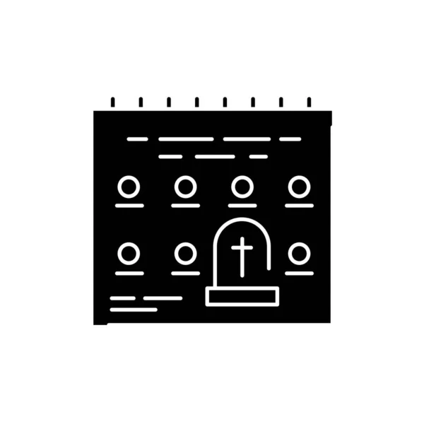 Farbiges Symbol für die Zeile des Bestattungsdatums. Isoliertes Vektorelement. Umfassendes Piktogramm — Stockvektor