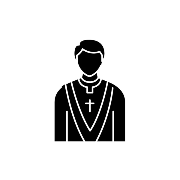 Ícone de cor da linha sacerdotal. Religião. Assine para página web — Vetor de Stock